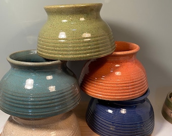 Custom Stoneware Dog Bowl for Long Ears: Spaniel Pottery, 5 Cup