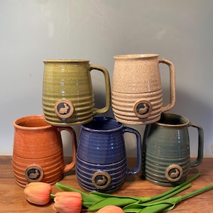 Bunny Rabbit Coffee Mug: Handmade Pottery, 16 oz Easter