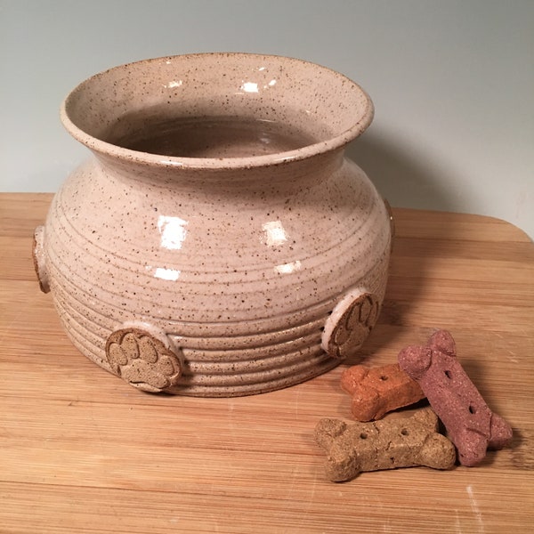 Long Ear Dog Bowl- Spaniel water bowl -mess free dog water bowl -Ivory white pottery -ready to ship - ceramics - stoneware - pets - feeding