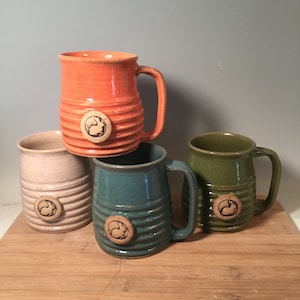 Bunny Rabbit Coffee Mug - custom mug - gift idea-Made to Order-16 oz- Rabbit stamp image -modern coffee mug - ceramics - pottery - stoneware