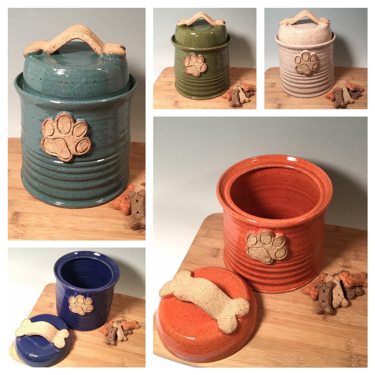 Custom Dog Treat Jar Cat Treat Jar Dog Bone Accent Made Etsy