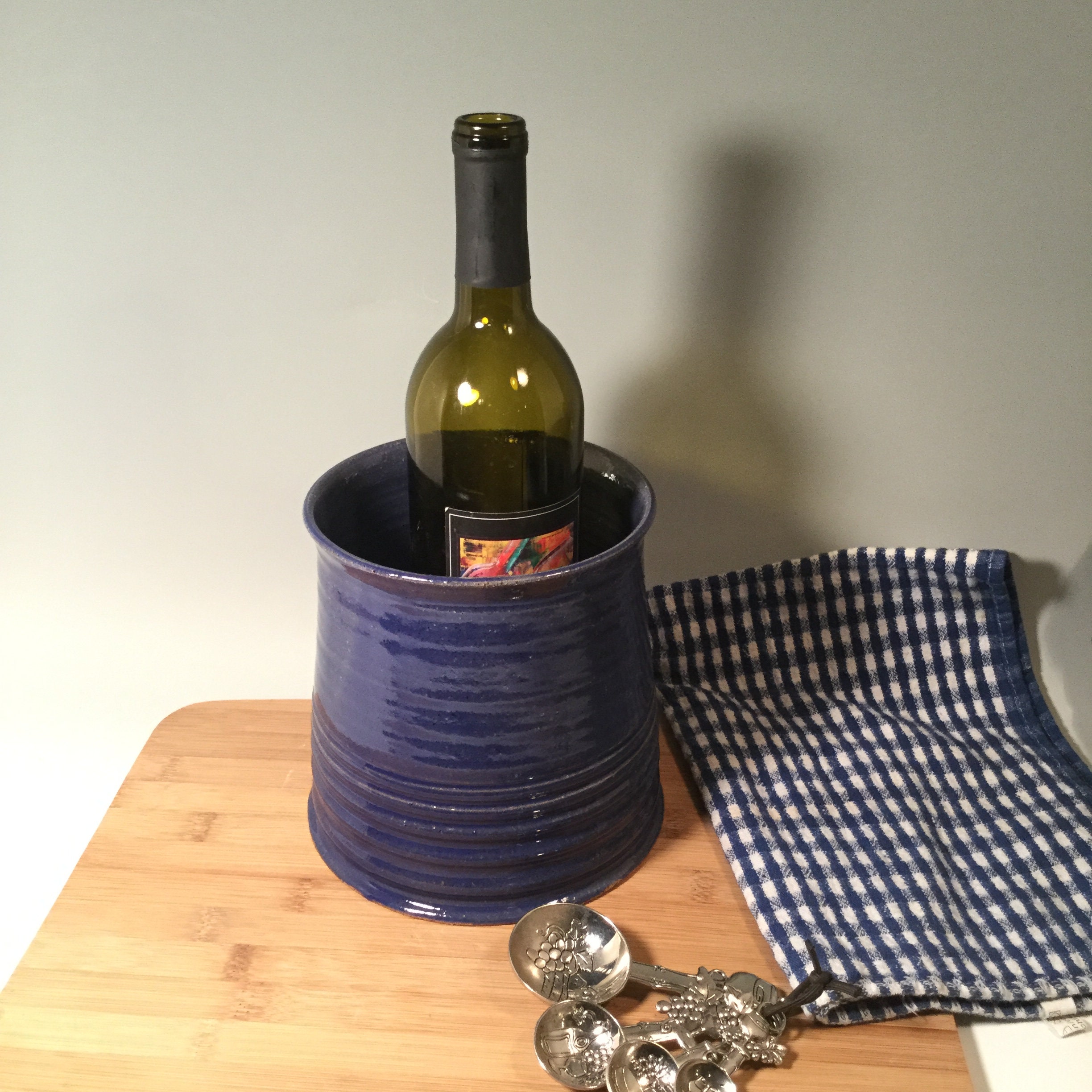 Kitchen Utensil Holder / Wine Bottle Chiller – Fatty Frog Pots Handmade  Pottery