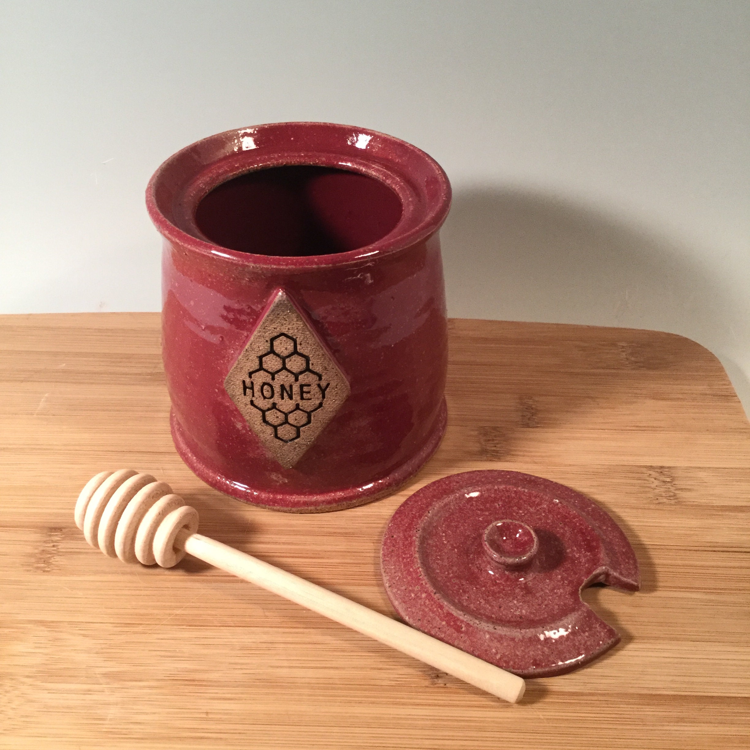 Made To Order Custom Honey Pot Honey Jar with Wooden Etsy