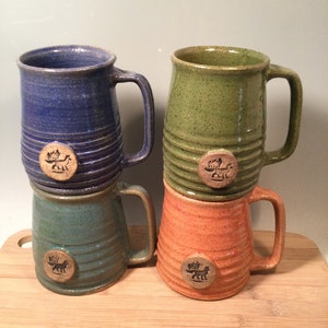 Fox Coffee Mug - Custom - Fox lover  -16 oz -Choose color - fox stamp - modern coffee mug - Made To Order- ceramics - pottery - stoneware