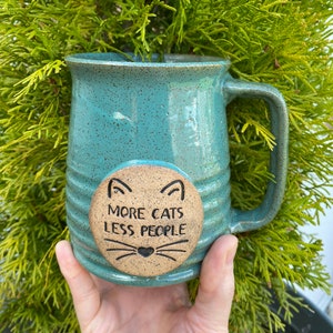 More Cats Coffee Mug ready to ship - gift idea -16 oz- Cat lover stamp image -dog lover -modern coffee mug - ceramics - pottery - stoneware