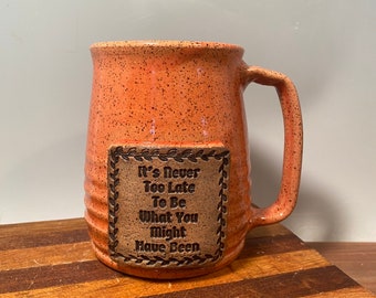 Never Late Coffee Mug - ready to ship- gift idea -16 oz- Karma stamp image -magic lover -modern coffee mug - ceramics - pottery - stoneware