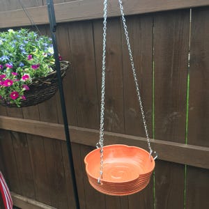 Hanging Bird Bath Feeder: Clover Shape Ceramic Garden Art