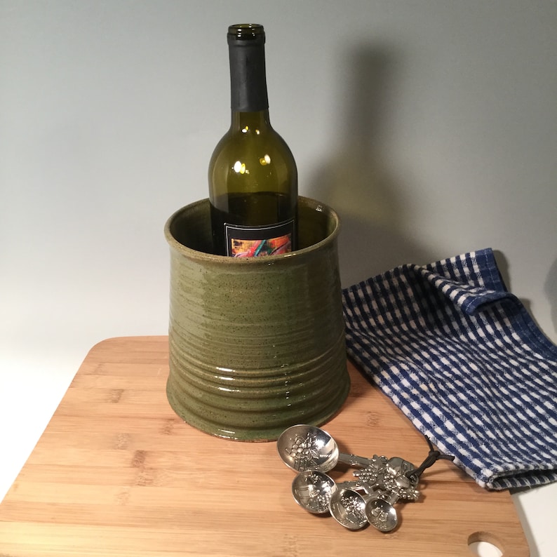 Made to Order Pottery Utensil Holder: Stoneware Wine Chiller