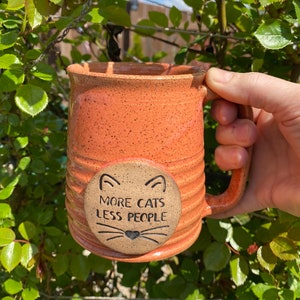 More Cats Coffee Mug ready to ship - gift idea -16 oz- Cat lover stamp image -dog lover -modern coffee mug - ceramics - pottery - stoneware