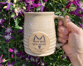 More Dogs Coffee Mug ready to ship - gift idea -16 oz- Dog lover stamp image -dog lover -modern coffee mug - ceramics - pottery - stoneware