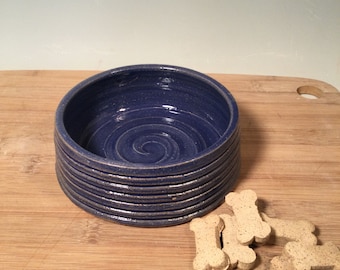 Extra Small Cat Dog dish - Pottery pet Bowl - Cobalt blue Pet Feeding Modern ceramics -farmhouse style pottery -stoneware - pets - feeding
