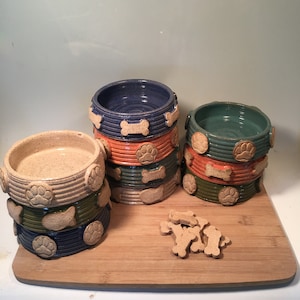 Custom ONE Extra Small Cat or Dog dish- Single Bowl - Choose your style - choose your color- ceramics - pottery - stoneware - pets - feeding