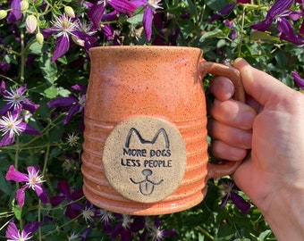 More Dogs Coffee Mug ready to ship - gift idea -16 oz- Dog lover stamp image -dog lover -modern coffee mug - ceramics - pottery - stoneware