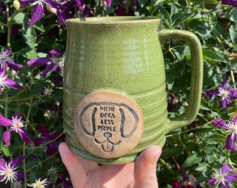 More Dogs Coffee Mug ready to ship - gift idea -16 oz- Dog lover stamp image -dog lover -modern coffee mug - ceramics - pottery - stoneware
