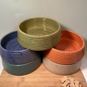 Personalized Large Stoneware Dog Bowl: Custom Pet Feeding Bowl