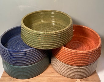 Minimalist ONE Dog Bowl - One Large Custom Dog Bowl- choose color -made to order pet bowl- ceramics - pottery - stoneware - pets - feeding