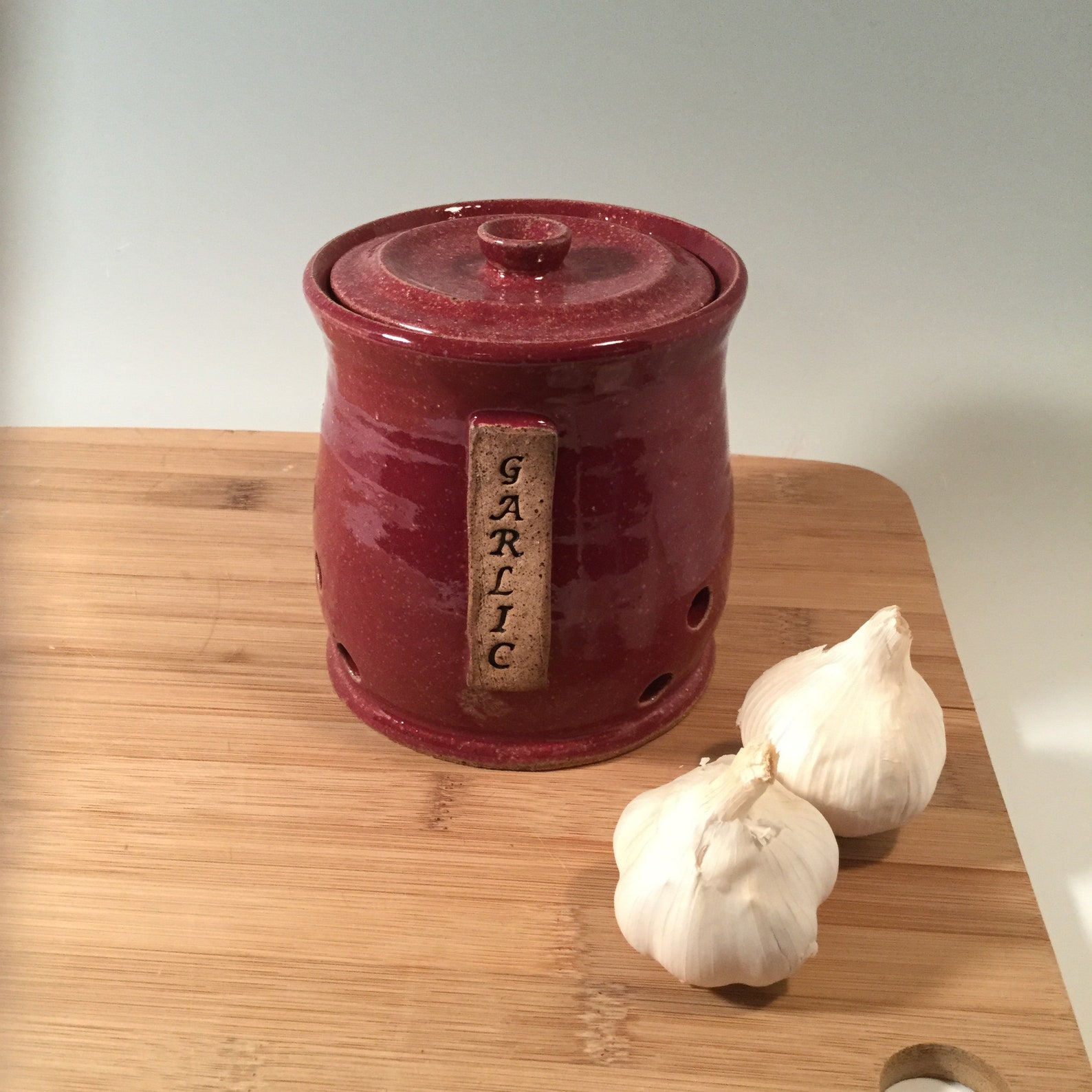 Custom Garlic Keeper Pottery Garlic Jar Lidded Jar Etsy