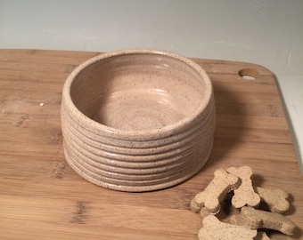 Small Cat  Dog dish - One Pottery pet Bowl - Minimalist - Ivory white- Pottery Bowl - ceramics - pottery - stoneware - pets - feeding