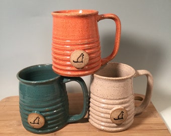 Cat Coffee Mug - custom mug - gift idea-Made to Order -16 oz- Cat stamp image -dog lover -modern coffee mug - ceramics - pottery - stoneware