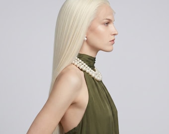 Peluca rubia lisa 613 con encaje frontal