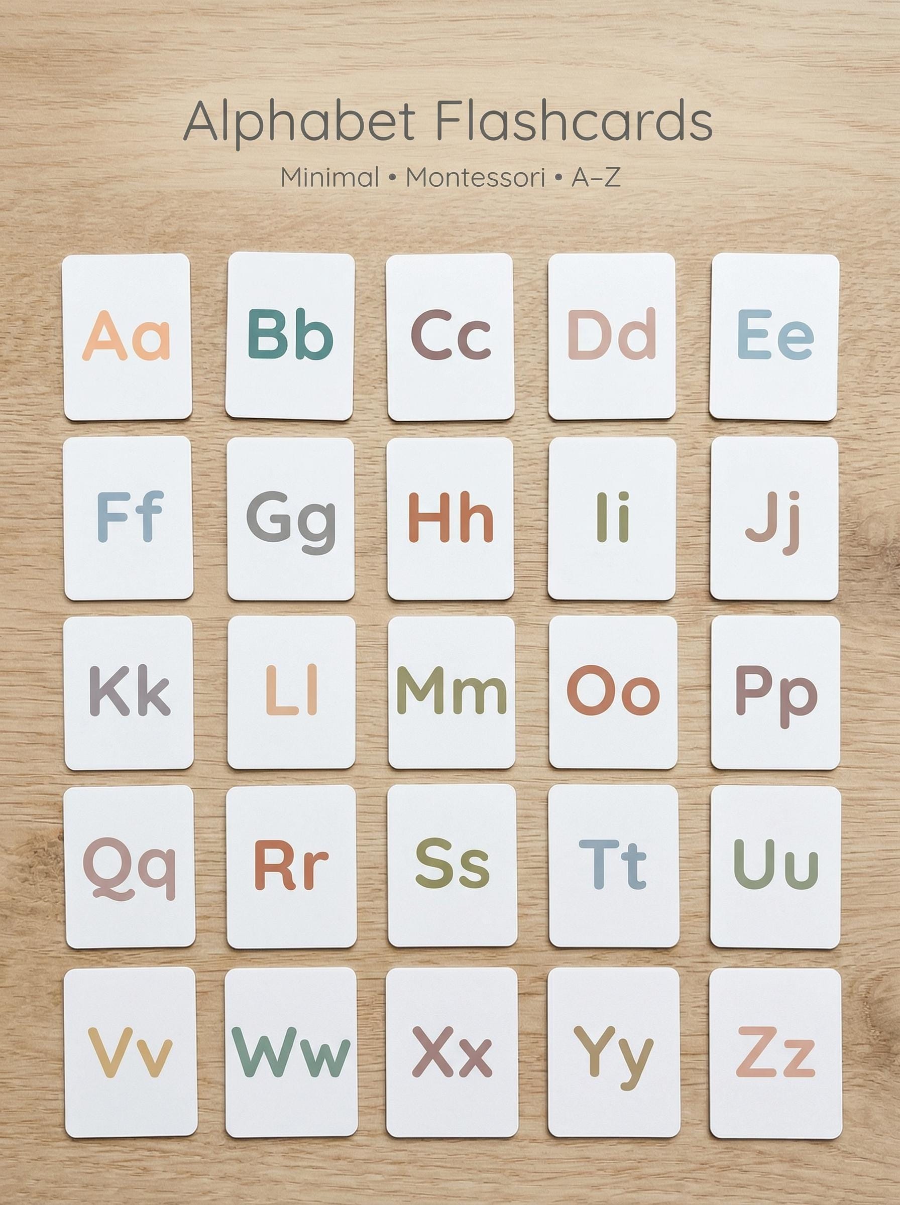ABC Alphabet Flashcards | Uppercase Lowercase Letters, Pastel Learning ...