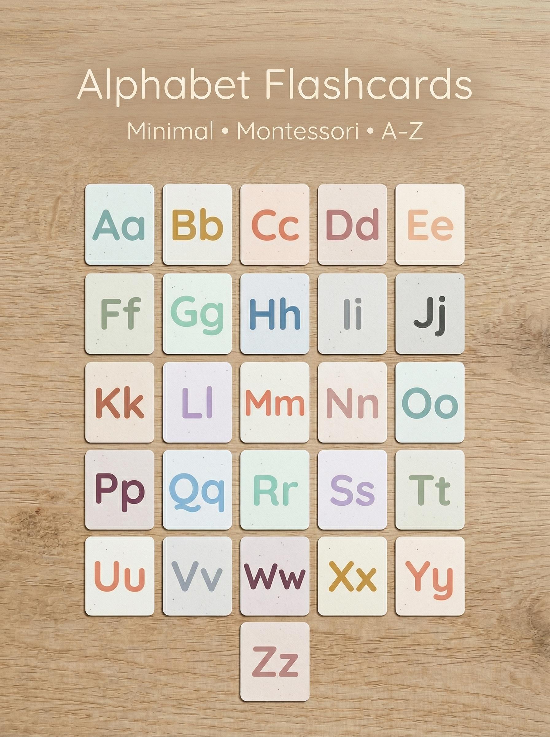 ABC Alphabet Flashcards | Uppercase Lowercase Letters, Pastel Learning ...
