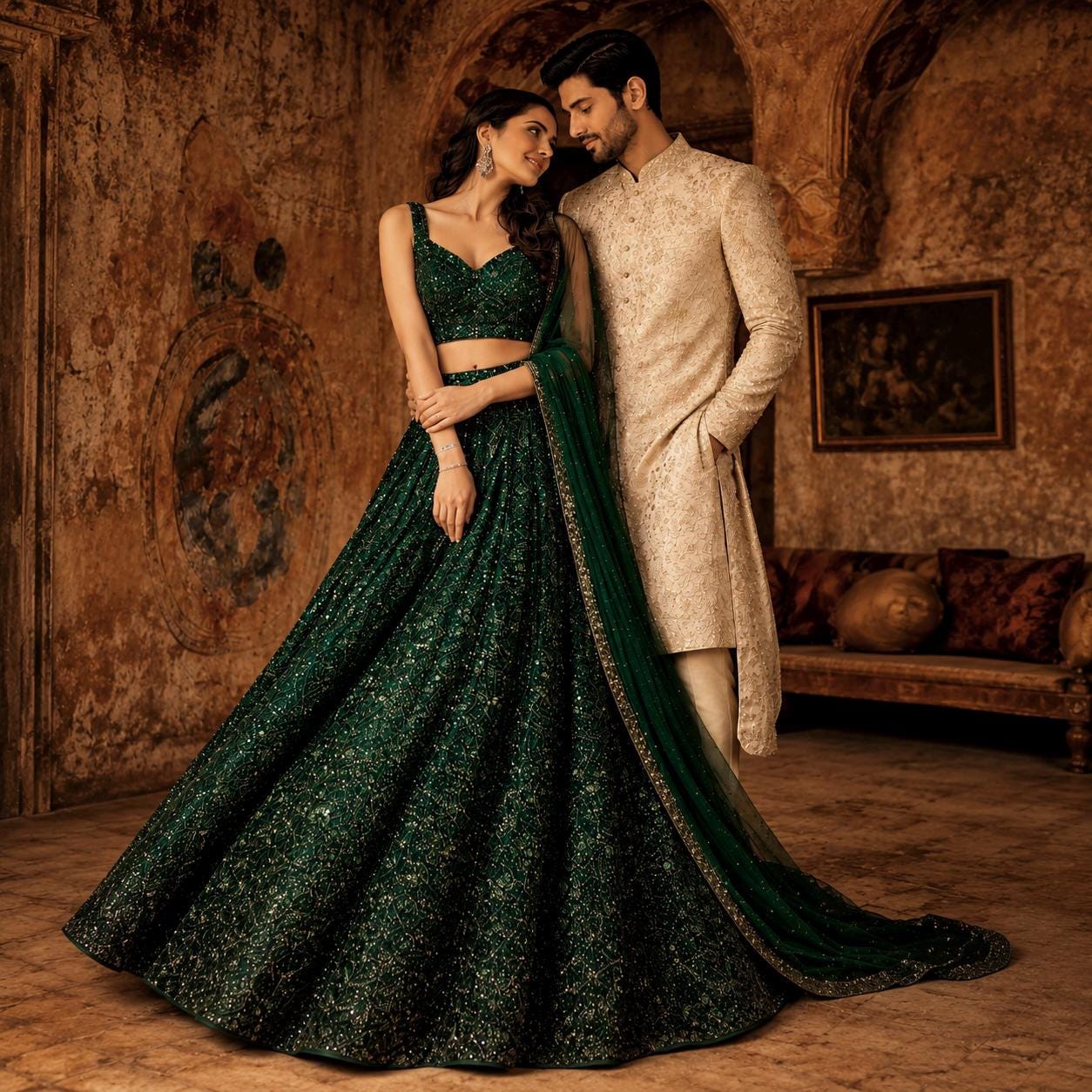 Green Lehenga - Etsy