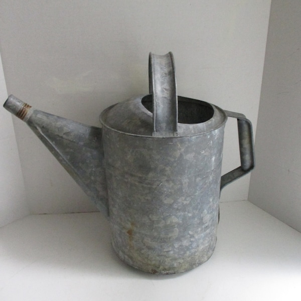 Vintage Watering Can Galvanized Metal Decorative Unique Spout