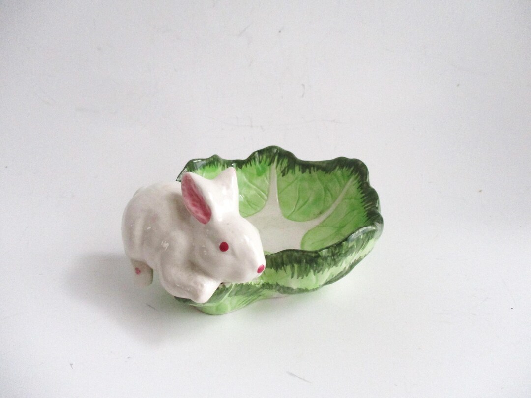 Vintage Bunny Cabbage Ceramic Dish - Etsy