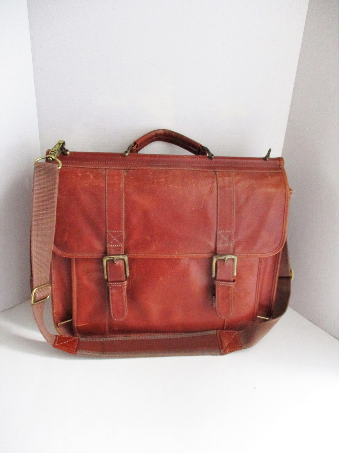 Vintage Wilson Leather Briefcase Attache Messenger Style Portfolio