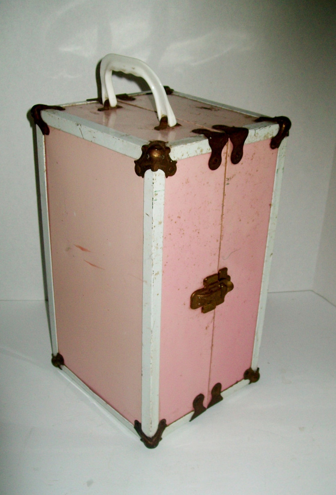 Vintage Pink Doll Trunk Doll Clothes Metal Trunk 1950's Etsy