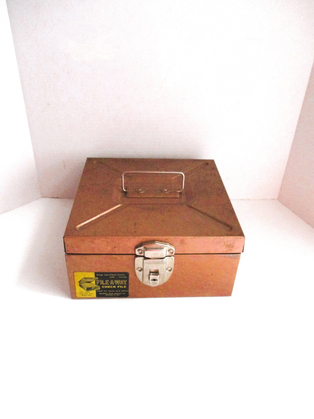 Vintage File Box Metal Fileaway Check File Ballonoff Industrial Cash