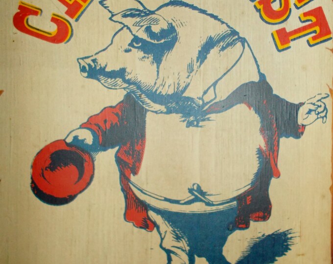Vintage Pig Sign Male Chauvinist Pig Graphics Sign Man Cave Etsy