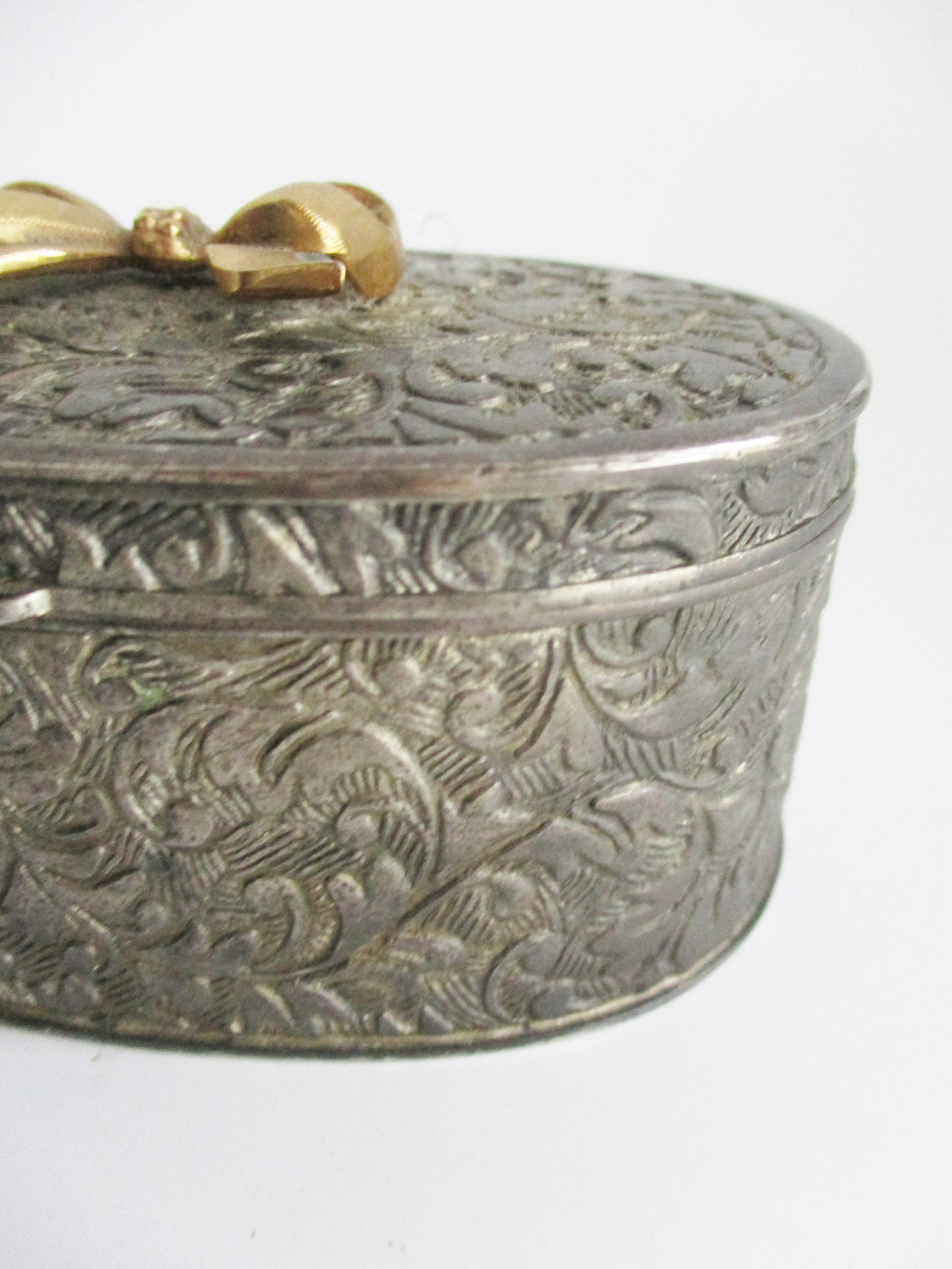 Vintage Silver Plate Trinket Box Jewelry Box Ring Box Black Etsy
