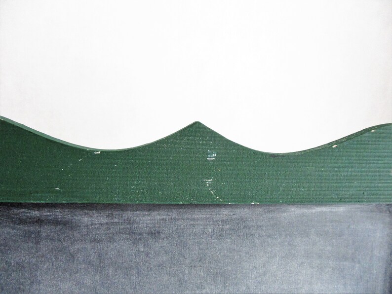 Vintage Chalkboard Green Wood Slate Memo Board Grooved Wood Etsy