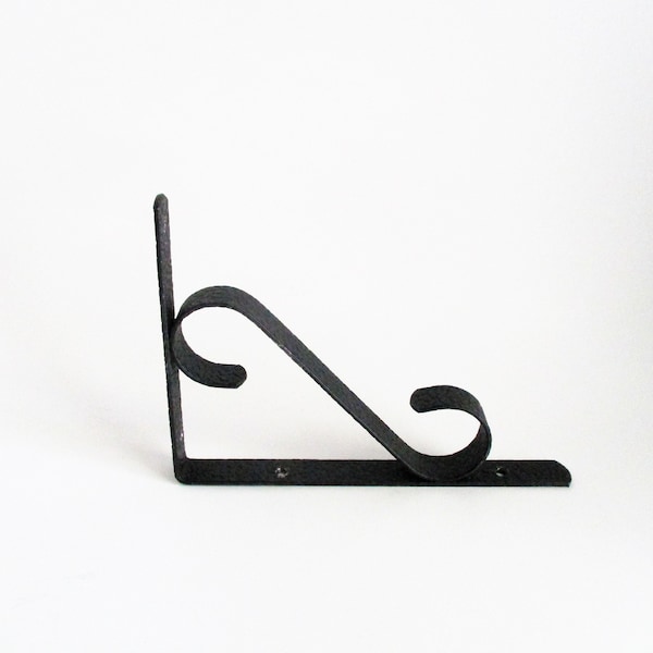 Vintage Wall Bracket Plant Hanger Black Wrought Iron Indoor Outdoor