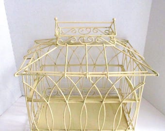 Vintage Bird Cage Cream Metal Decorative Tabletop