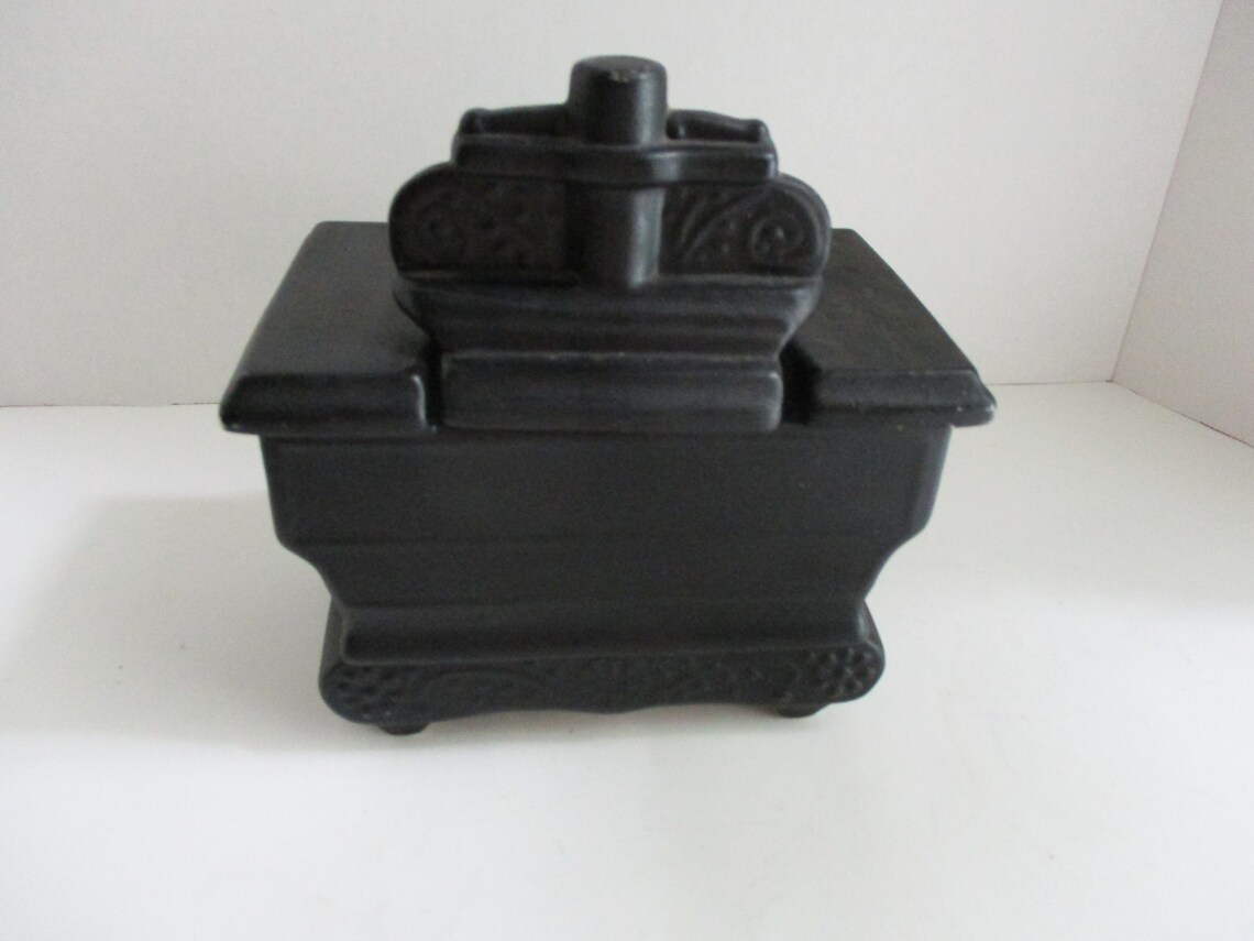 Vintage Cookie Jar Mccoy Black Stove Kitchen Decor Retro Old Etsy
