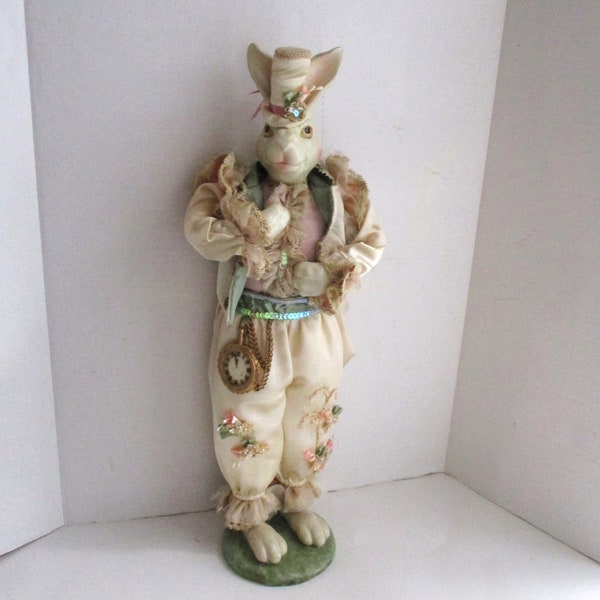 Vintage Bunny 21" Tall Figurine Dressed in Easter Finery Cracker Barrel