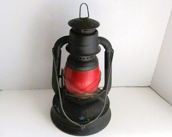 Vintage Dietz Railroad Lantern Red Globe New York USA - Etsy