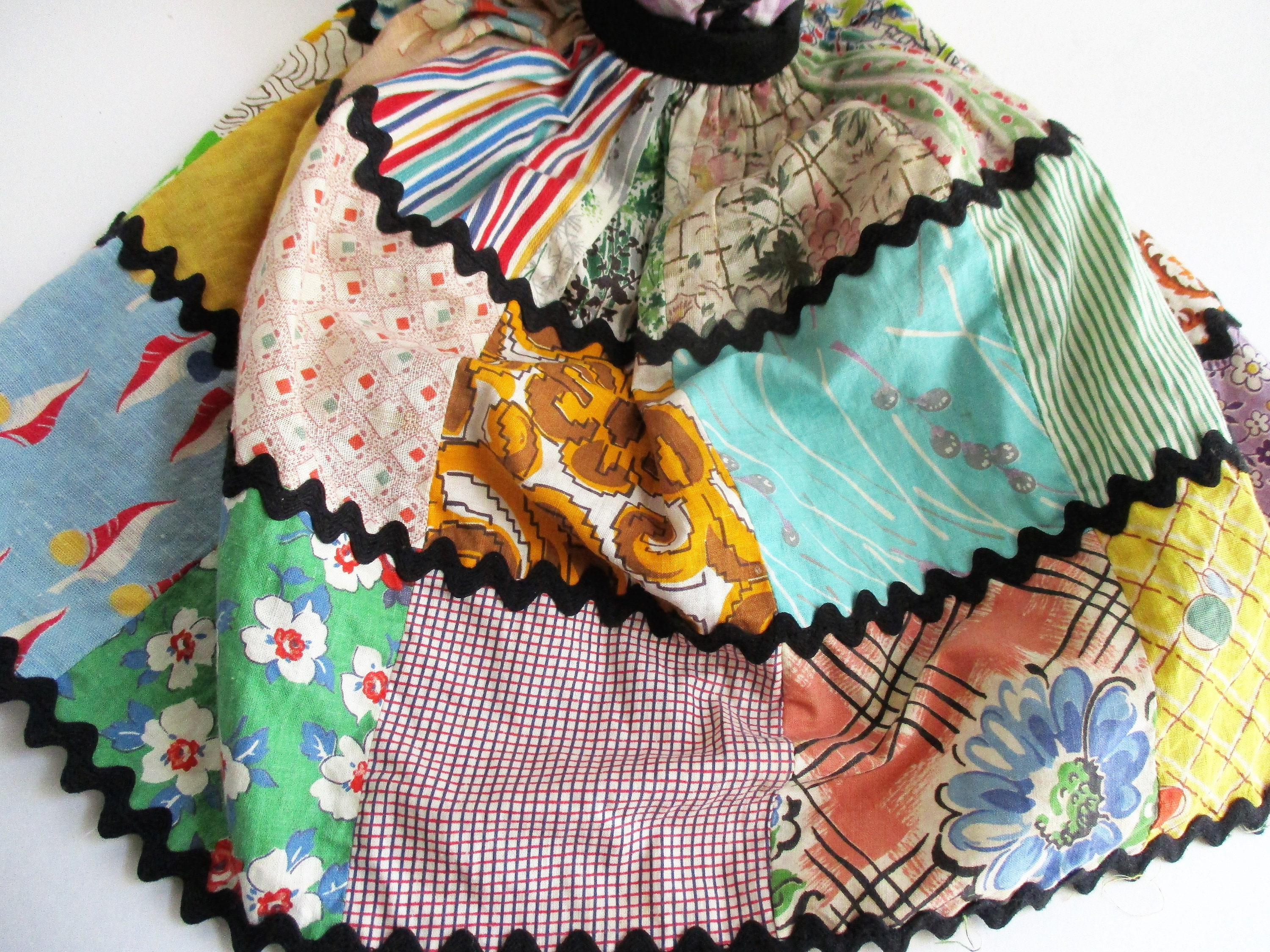 Vintage Doll Fabric Stuffed Collectible Patchwork Dress Purple Etsy