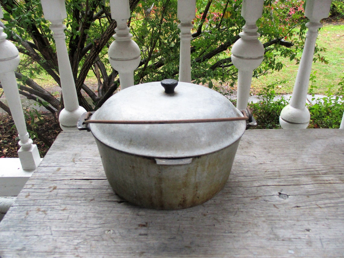 Vintage Stock Pot Heavy Cast Aluminum Pot with Lid Dutch Oven Etsy