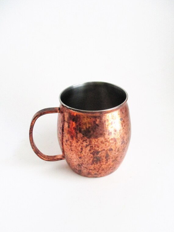 Vintage Copper Mug Moscow Mule Tin Lined | Etsy