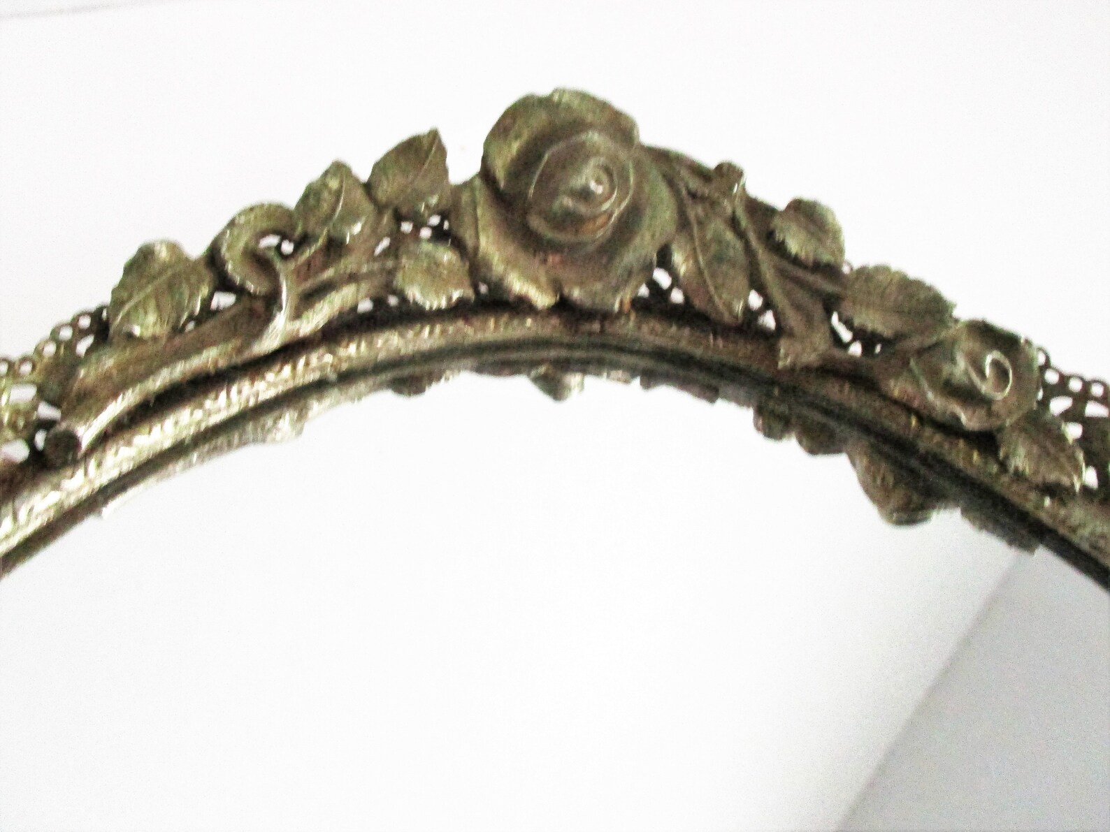Vintage Matson Vanity Mirror Mid Century Rose Ormolu Filigree Etsy