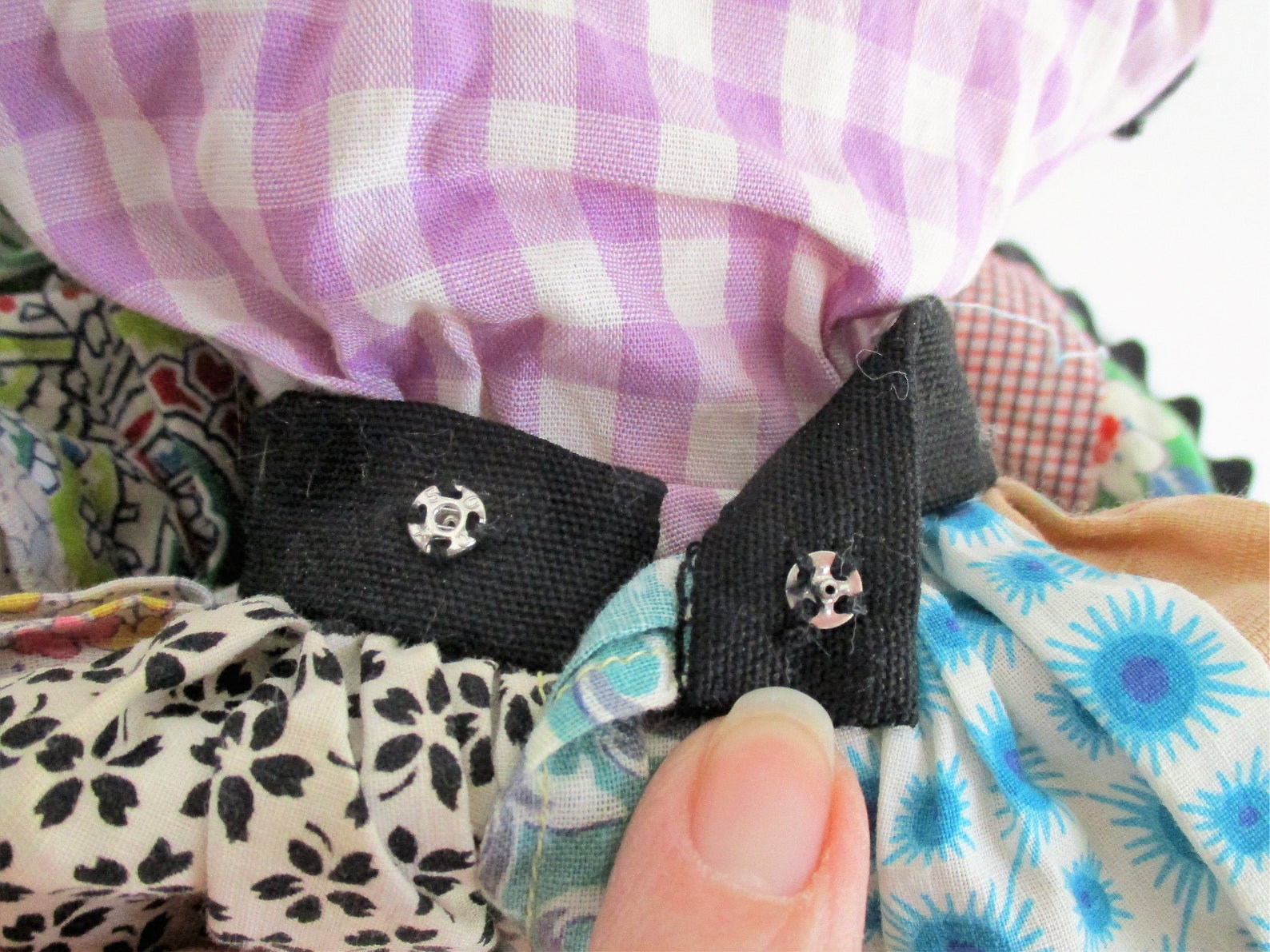 Vintage Doll Fabric Stuffed Collectible Patchwork Dress Purple Etsy