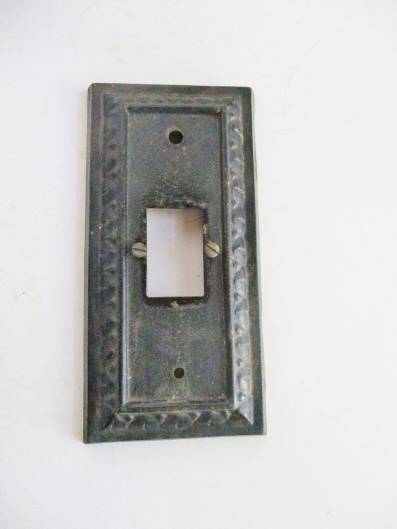 Vintage Door Knob Backplate Cast Iron Black Ornate Vintage Etsy
