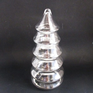 Vintage Glass Tree Jar Candy Gift Jar 10 3/4&quot;