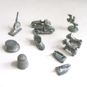 Vintage Monopoly Tokens Replacement Pieces