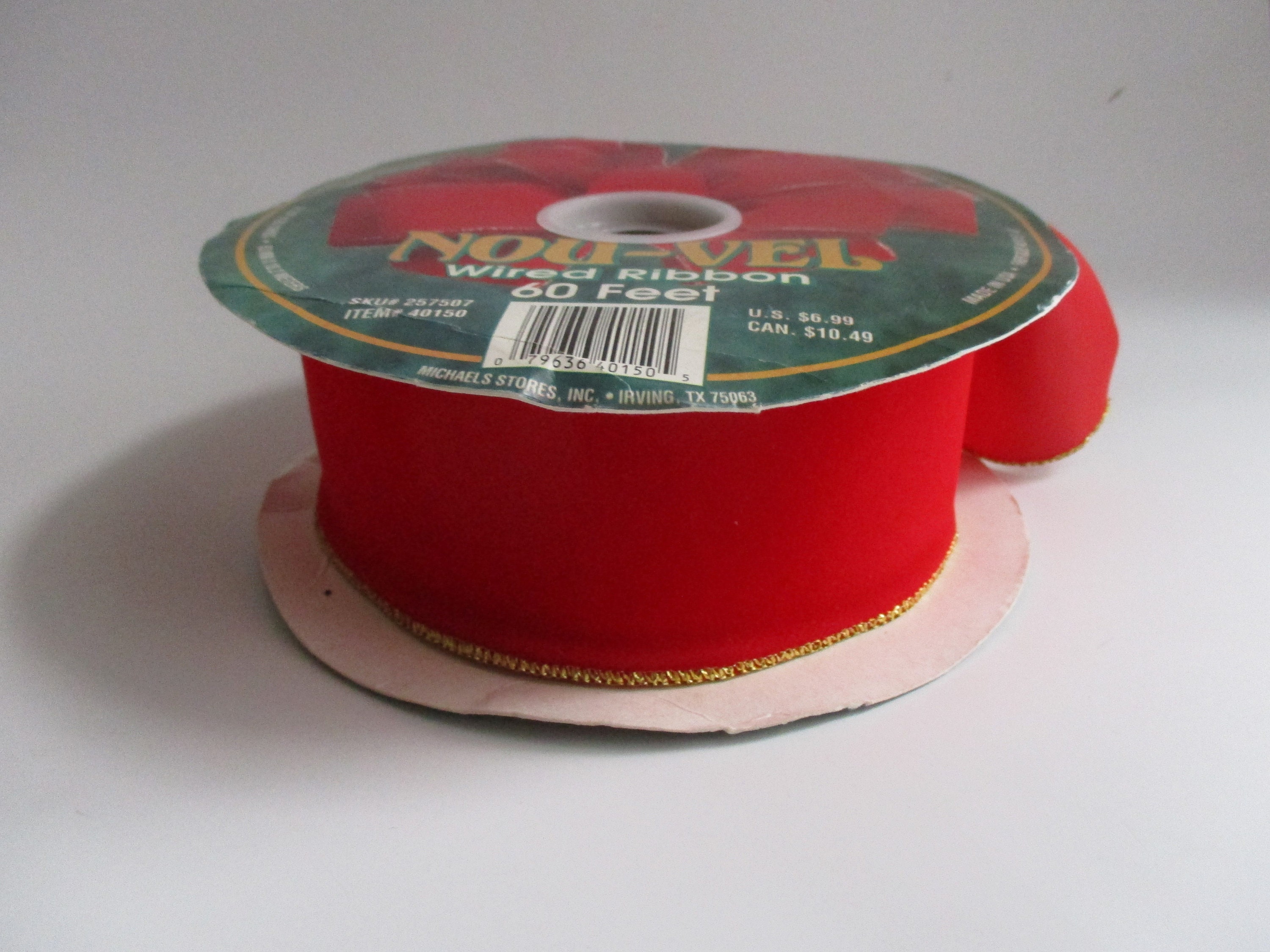 Red Velvet Ribbon Wired 2 1/2 Inch Wide Gold Edges Christmas Ribbon Holiday  Ribbon Wreath Ribbon Gift Wrap Center Piece Home Decor LC006 
