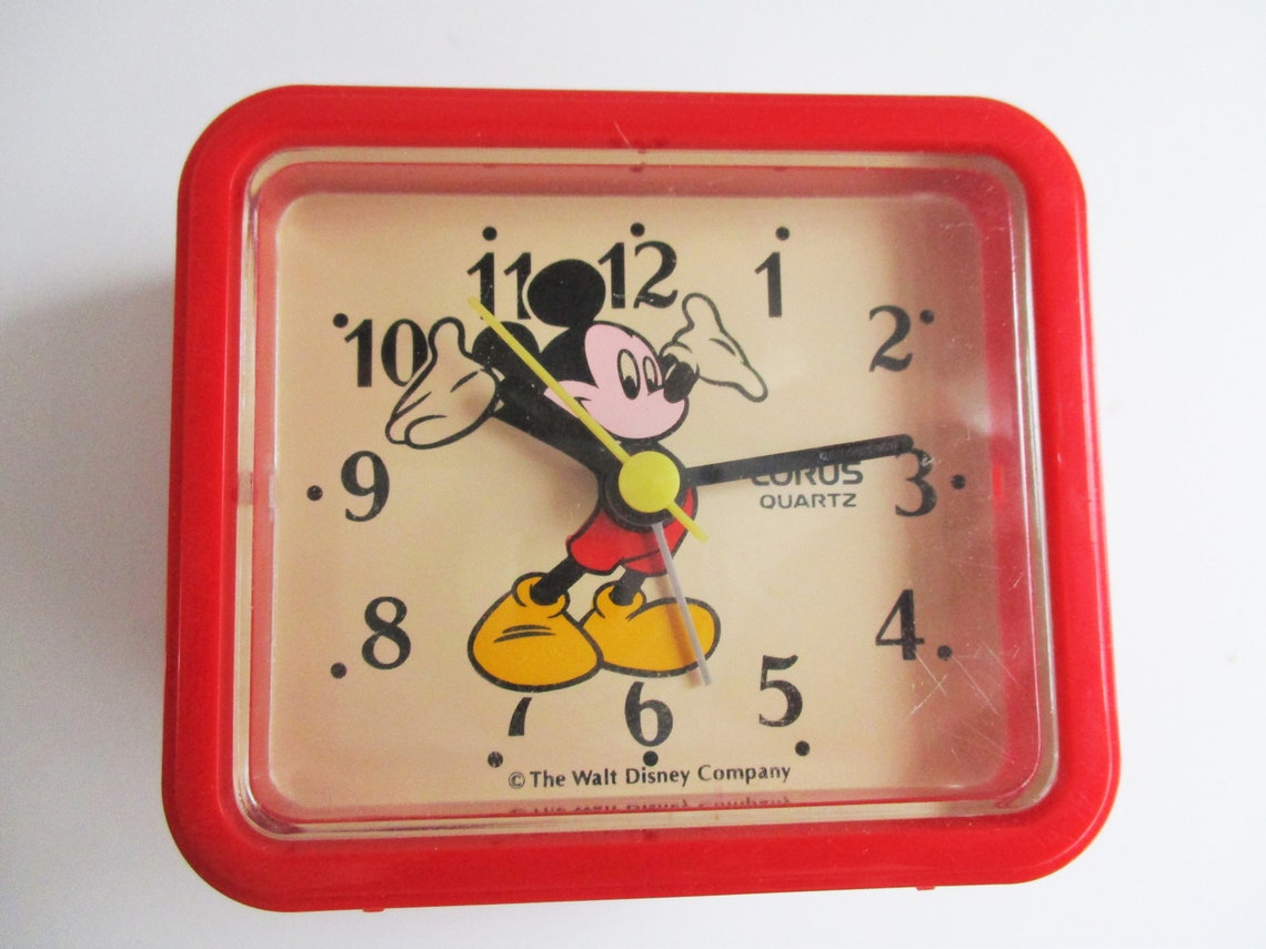 Vintage Mickey Mouse Quartz Alarm Clock Walt Disney Company Etsy